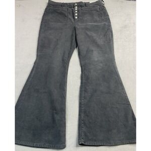 American Eagle Pants Womens 18 Blue Corduroy Super Hi-Rise Button Fly Flare